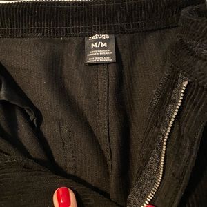 black corduroy wide leg pants